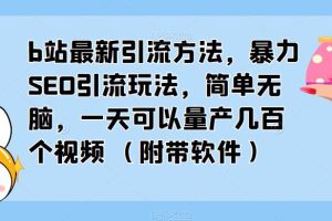 b站最新引流方法，暴力SEO引流玩法，简单无脑，一天可以量产几百个视频（附带软件） – 第一资源库