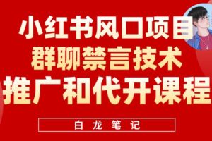 小红书风口项目日入300+，小红书群聊禁言技术代开项目，适合新手操作