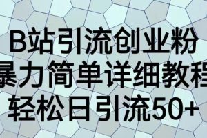 B站引流创业粉，暴力简单详细教程，轻松日引流50+【揭秘】