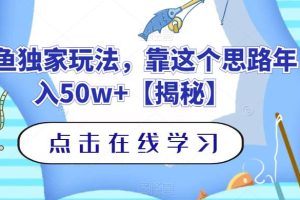 钓鱼独家玩法，靠这个思路年入50W+【揭秘】