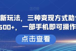 搞笑号新玩法，三种变现方式助你日入500+，一部手机即可操作【揭秘】