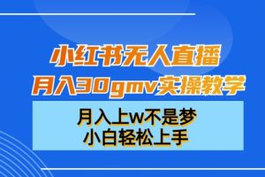 小红书无人直播月入30GMV实操教学，月入上W不是梦，小白轻松上手【揭秘】