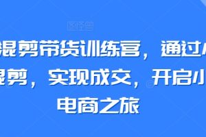 小红书混剪带货训练营，通过小红书搬运混剪，实现成交，开启小红书电商之旅