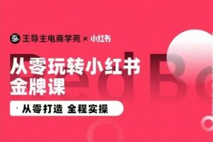 王导主·小红书电商运营实操课，​从零打造  全程实操